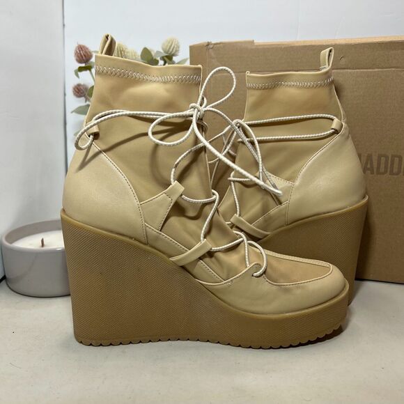 Steve Madden Atomic Lace Up Wedge Heel Ankle Boots Women's US 9.5 M NWB - Picture 6 of 8